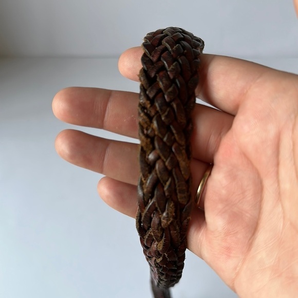 COACH Brown Braided Leather Belt - Picture 4 of 4
